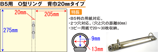 B5用　O型リング　背巾20mmタイプ