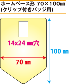 吊り下げバッジ印刷 ホームベース形